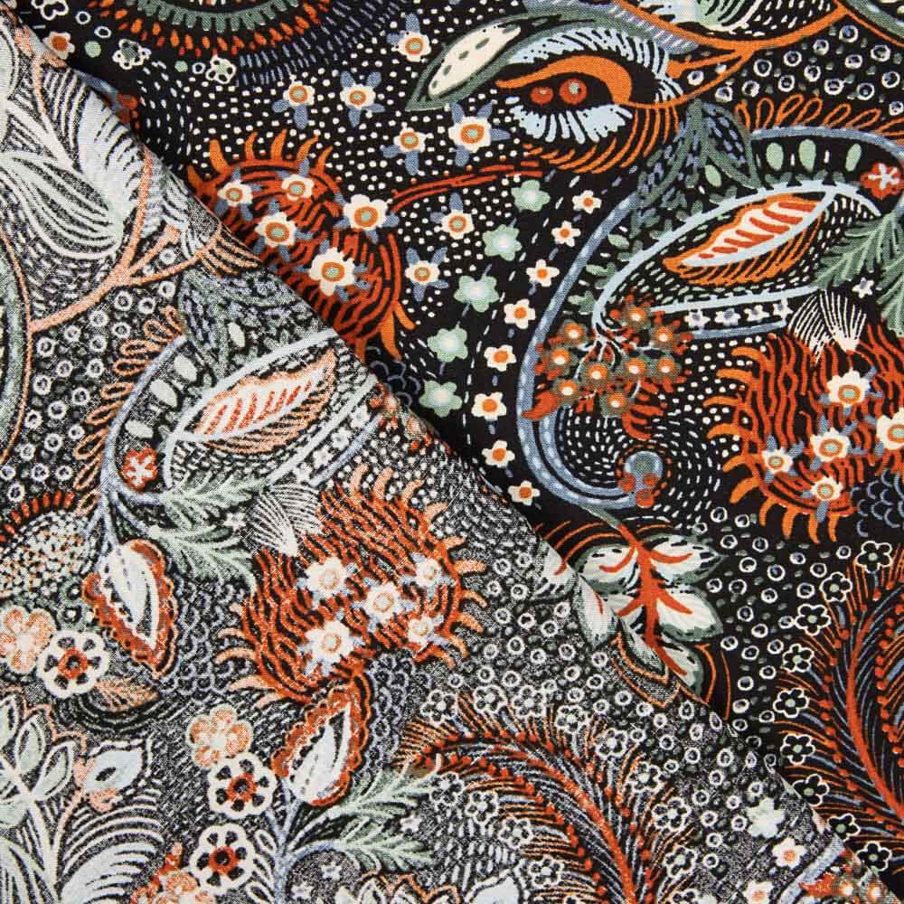 Viscose Imprimé Paisley Grenat - Ribes y Casals