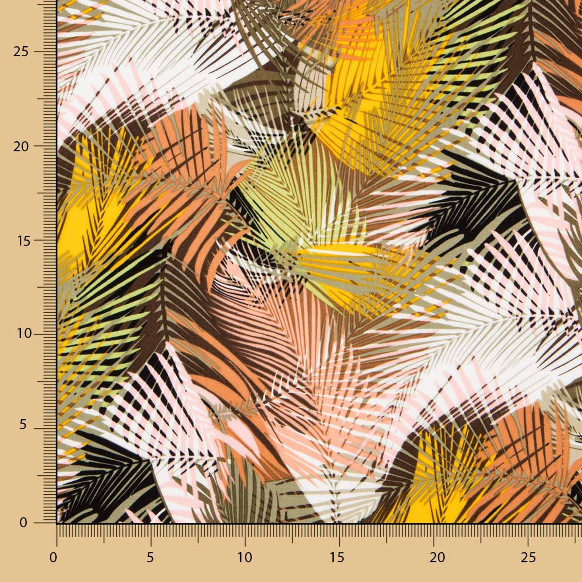 Viscose Imprimée Palmier Jaune - Ribes y Casals