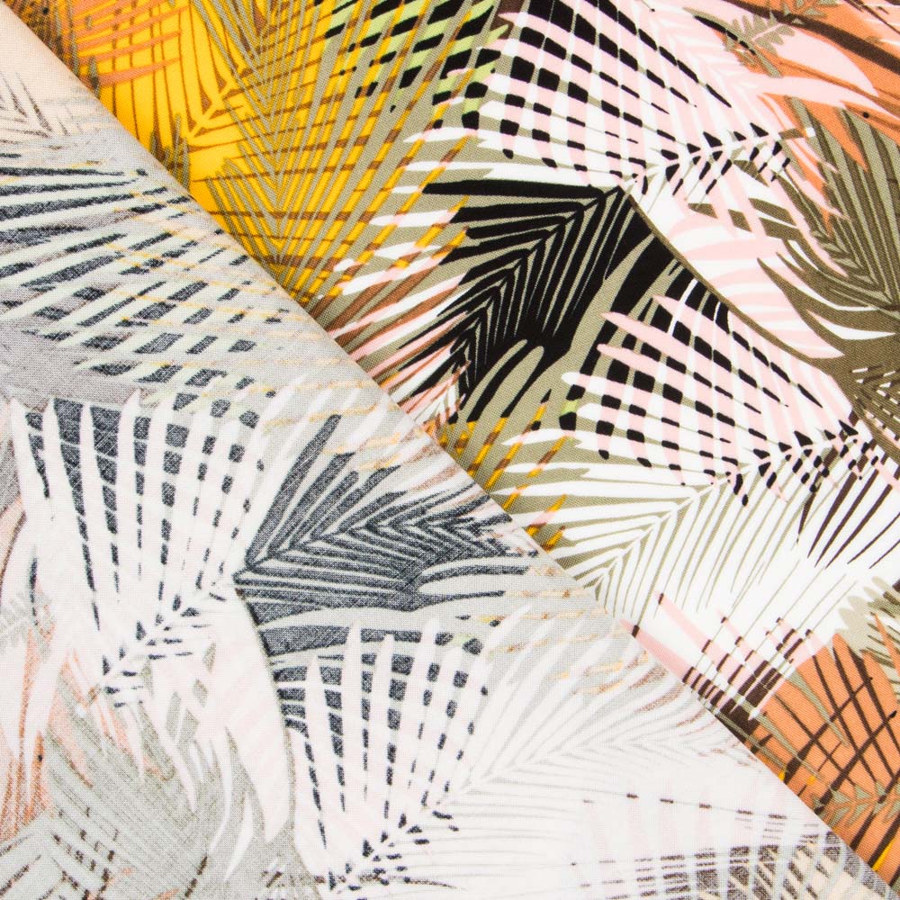 Viscose Imprimée Palmier Jaune - Ribes y Casals