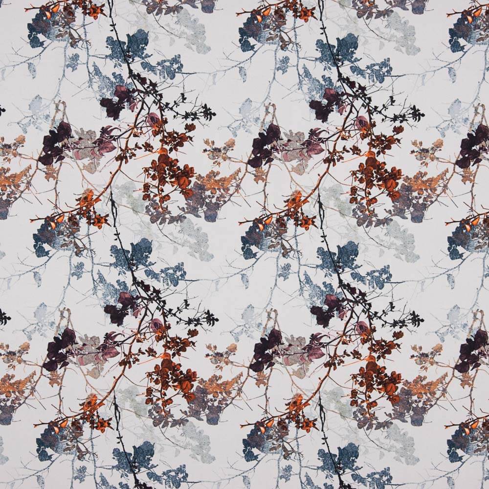 Viscose Imprimé Branches Gris Perle - Ribes y Casals
