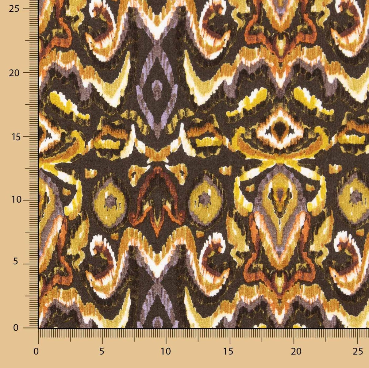 Viscose Imprimée Sanyo Kaki Foncé - Ribes y Casals