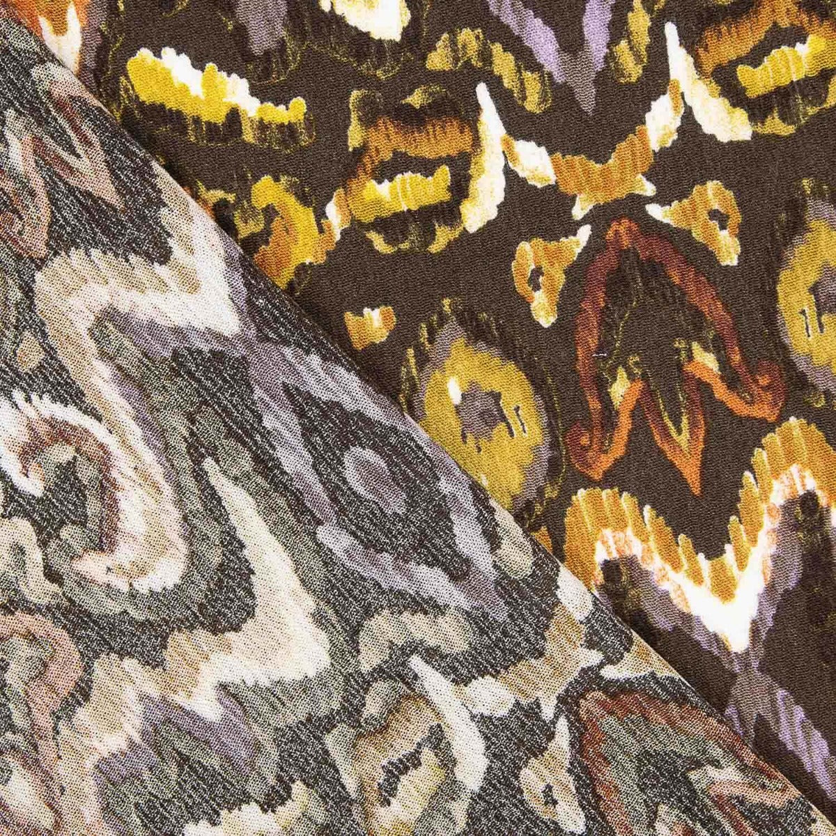 Viscose Imprimée Sanyo Kaki Foncé - Ribes y Casals