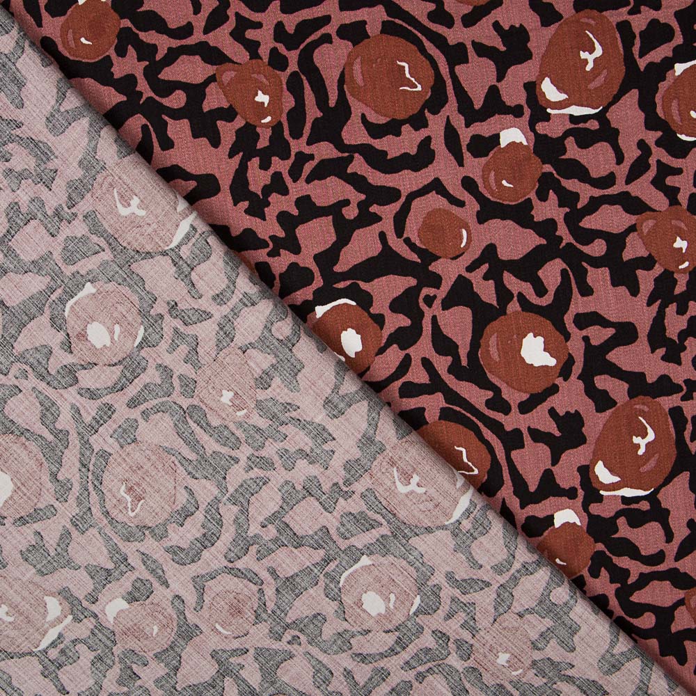 Retal Viscosa Estampado Flor Terracota 200x140 cm - Ribes y Casals