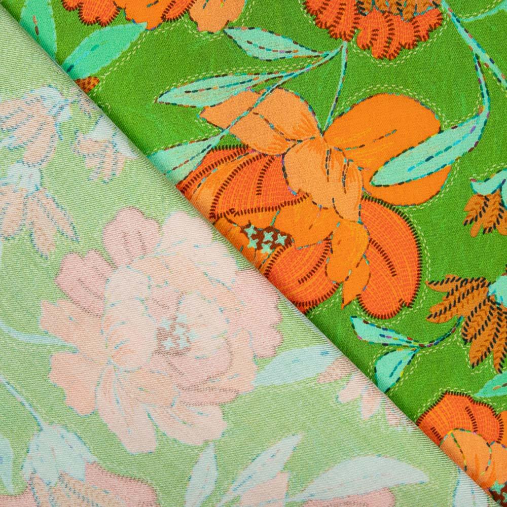 Viscose Fleur Malibu Vert - Ribes y Casals