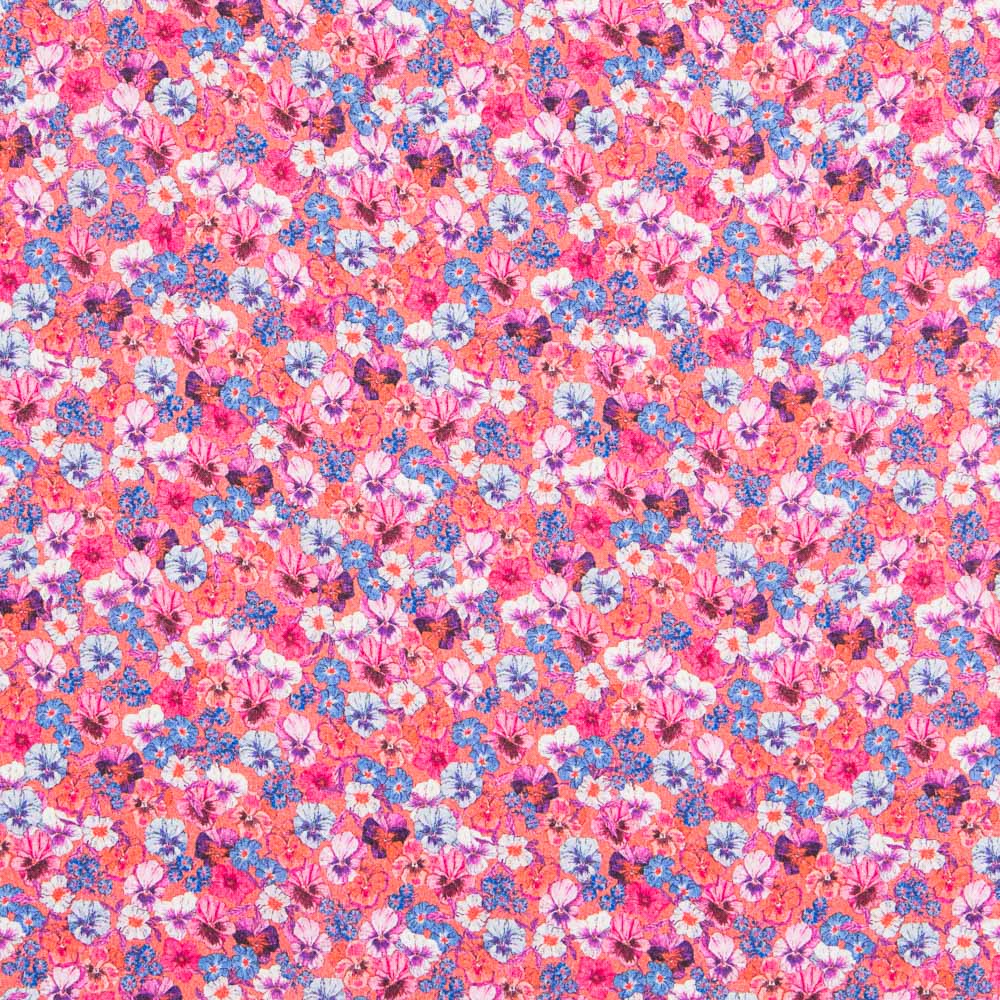 Viscose Floral Coral - Ribes y Casals