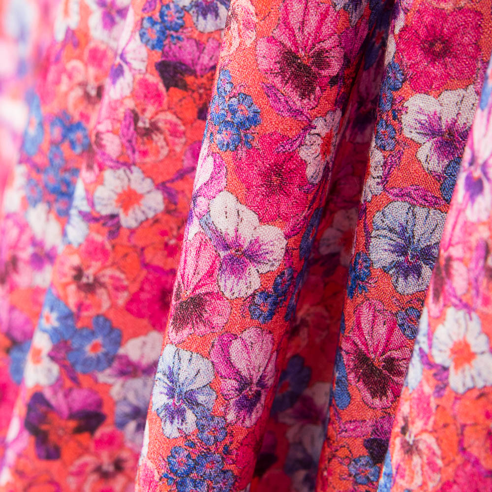 Viscose Floral Coral - Ribes y Casals