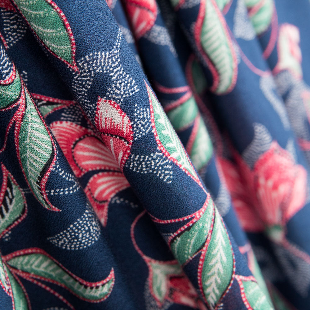 Viscose Floral Delhi Bleu - Ribes y Casals