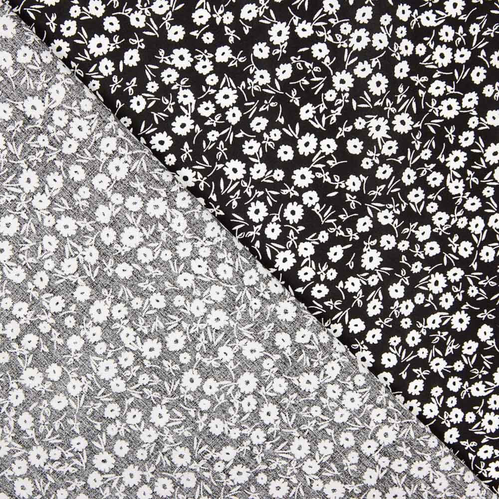 Viscose Fleurs Champ Noir - Ribes y Casals