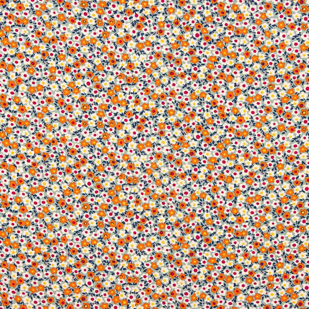 Viscose Fleurs Prairie Orange - Ribes y Casals