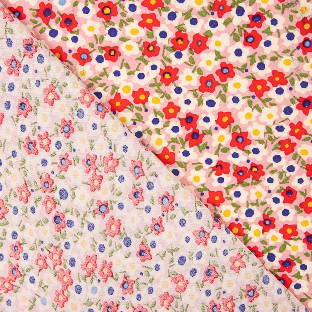 Viscose Fleurs Prairie Rose - Ribes y Casals