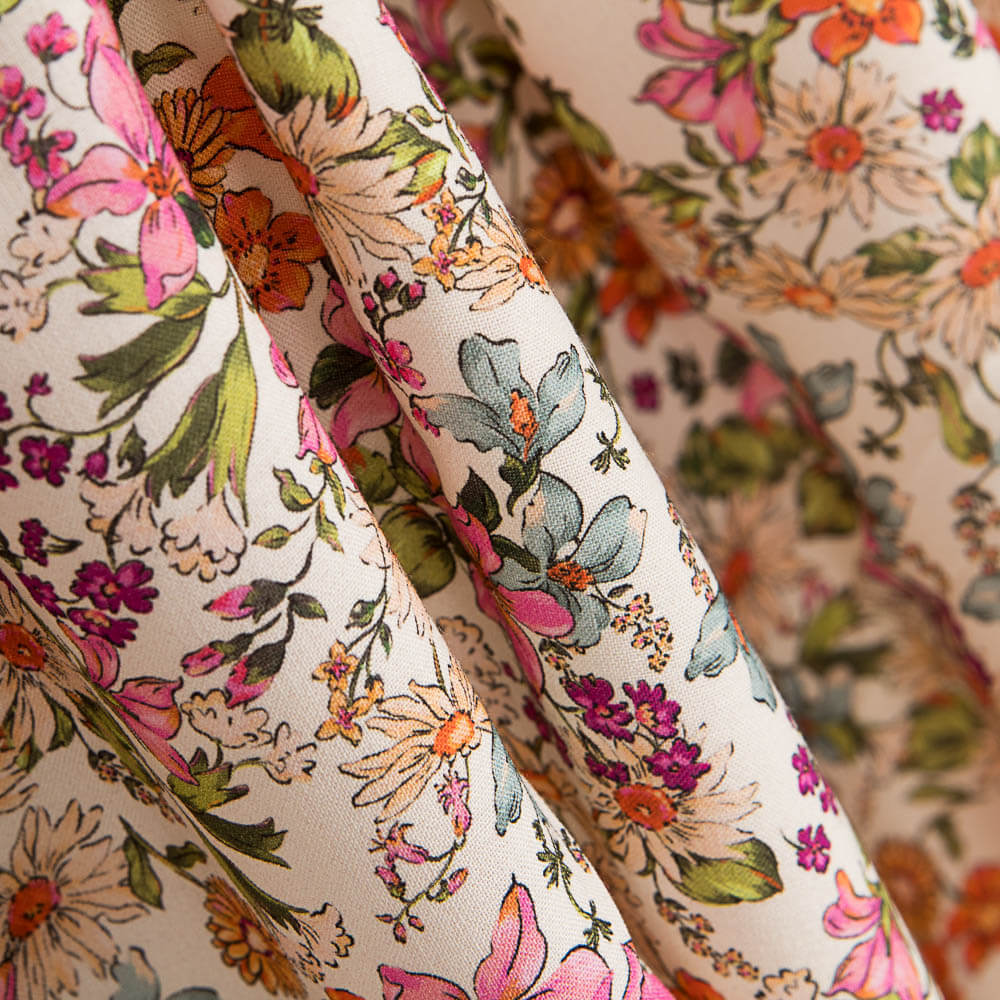 Viscose Fleurs Sauvages Écru - Ribes y Casals