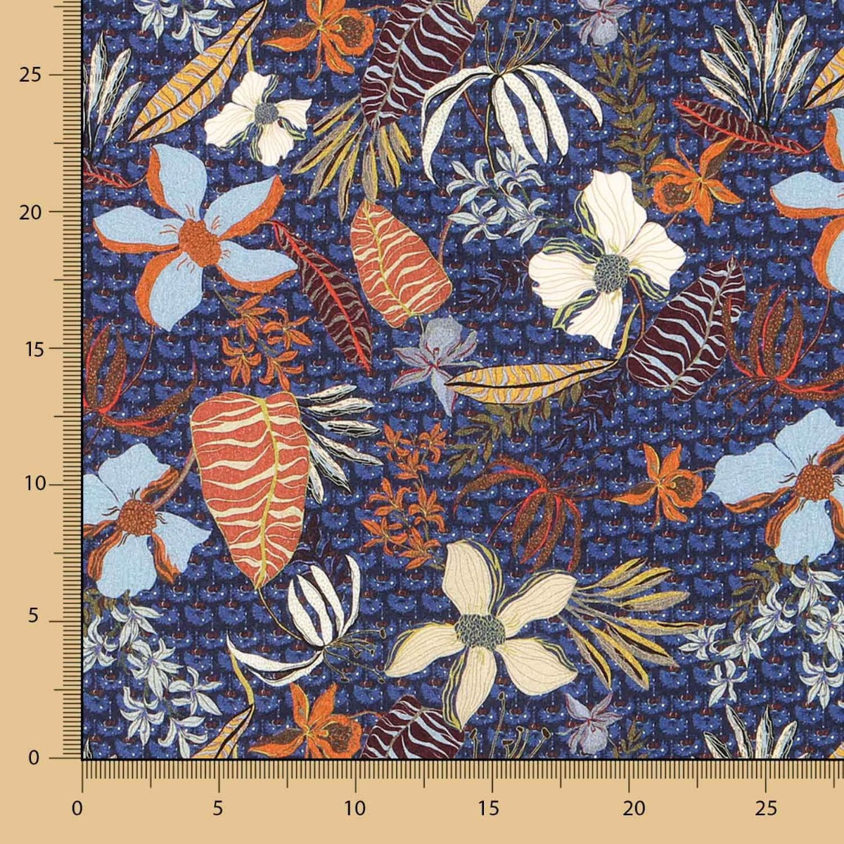 Viscose Folk Bleu Marine - Ribes y Casals