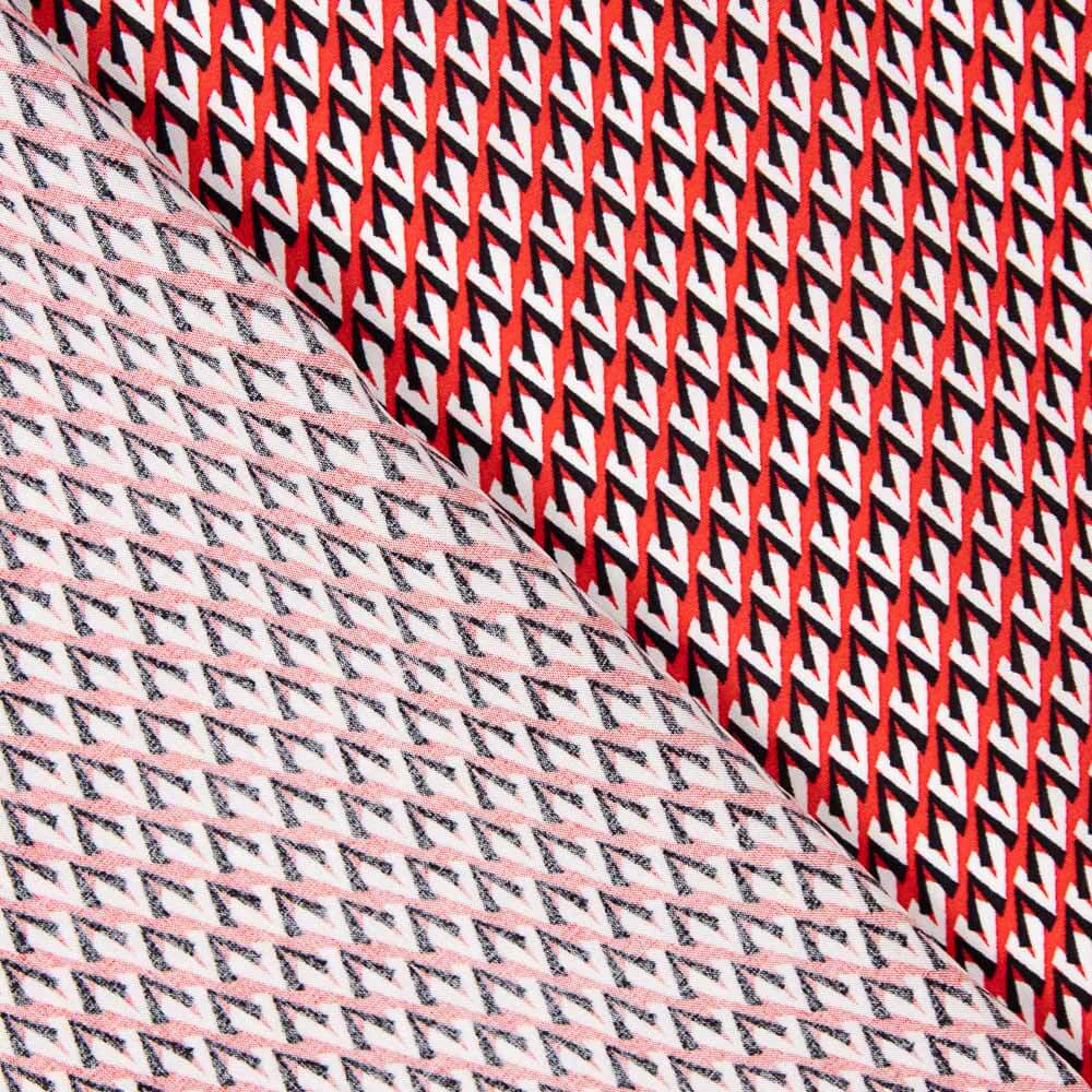 Viscose Géométriquemétrique Rouge - Ribes y Casals