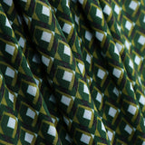 Viscose Spandex Géométrique Vert Bijou - Ribes y Casals