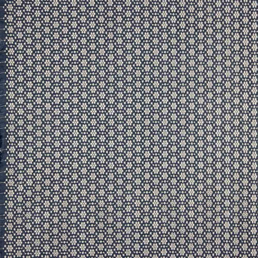 Retal Viscosa Marino Flor Bordada 130x140 cm - Ribes y Casals