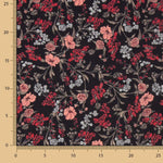 Viscose Imprimé Floral Noir - Ribes y Casals