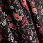 Viscose Imprimé Floral Noir - Ribes y Casals