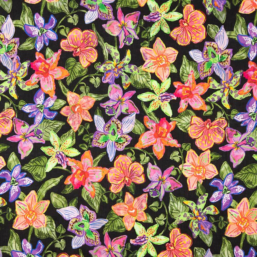 Viscose Polynésienne Noir Tropical - Ribes y Casals