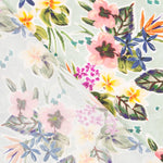 Polyester Plat Fin Fleurs Vert Clair - Ribes y Casals