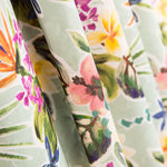 Polyester Plat Fin Fleurs Vert Clair - Ribes y Casals