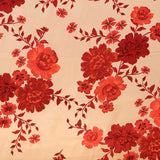 Viscosa Satinada Floral Roja - Ribes y Casals