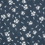 Viscose Pois Floral Bleu Nuit - Ribes y Casals