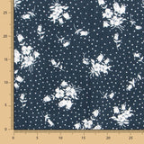 Viscose Pois Floral Bleu Nuit - Ribes y Casals