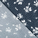 Viscose Pois Floral Bleu Nuit - Ribes y Casals