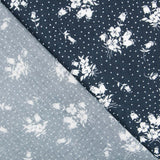 Viscose Pois Floral Bleu Nuit - Ribes y Casals