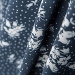 Viscose Pois Floral Bleu Nuit - Ribes y Casals