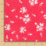 Viscose Pois Floral Rouge - Ribes y Casals