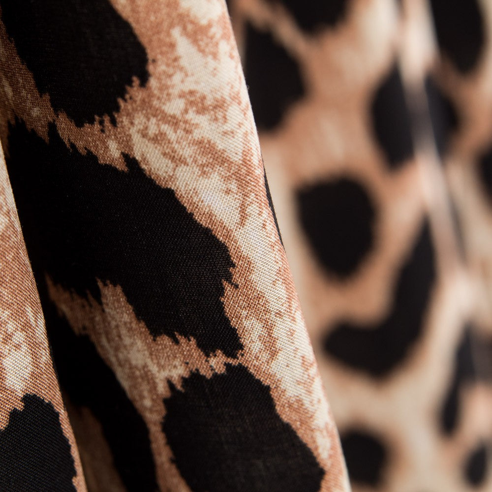 Viscose Imprimé Animal Marron - Ribes y Casals