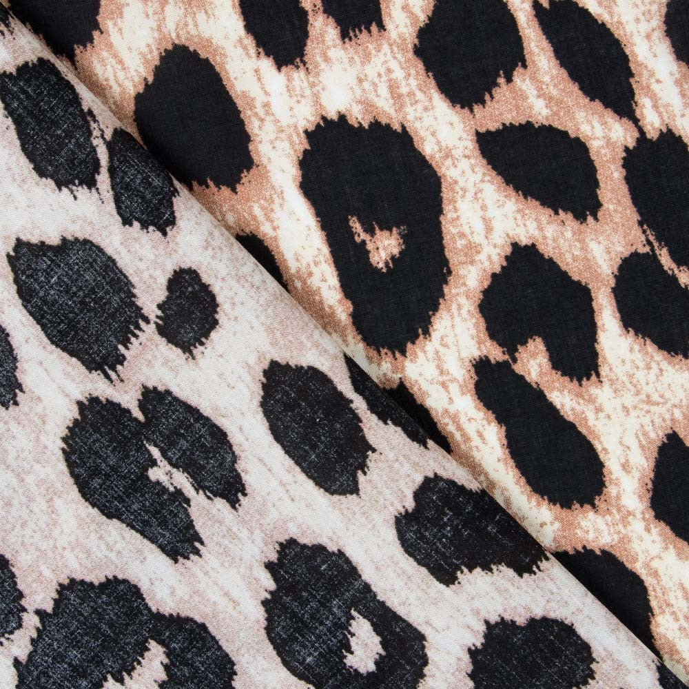 Viscose Imprimé Animal Marron - Ribes y Casals