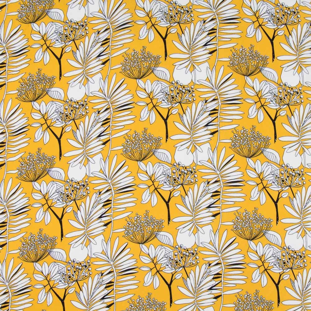 Viscose Imprimé Botanique Jaune - Ribes y Casals