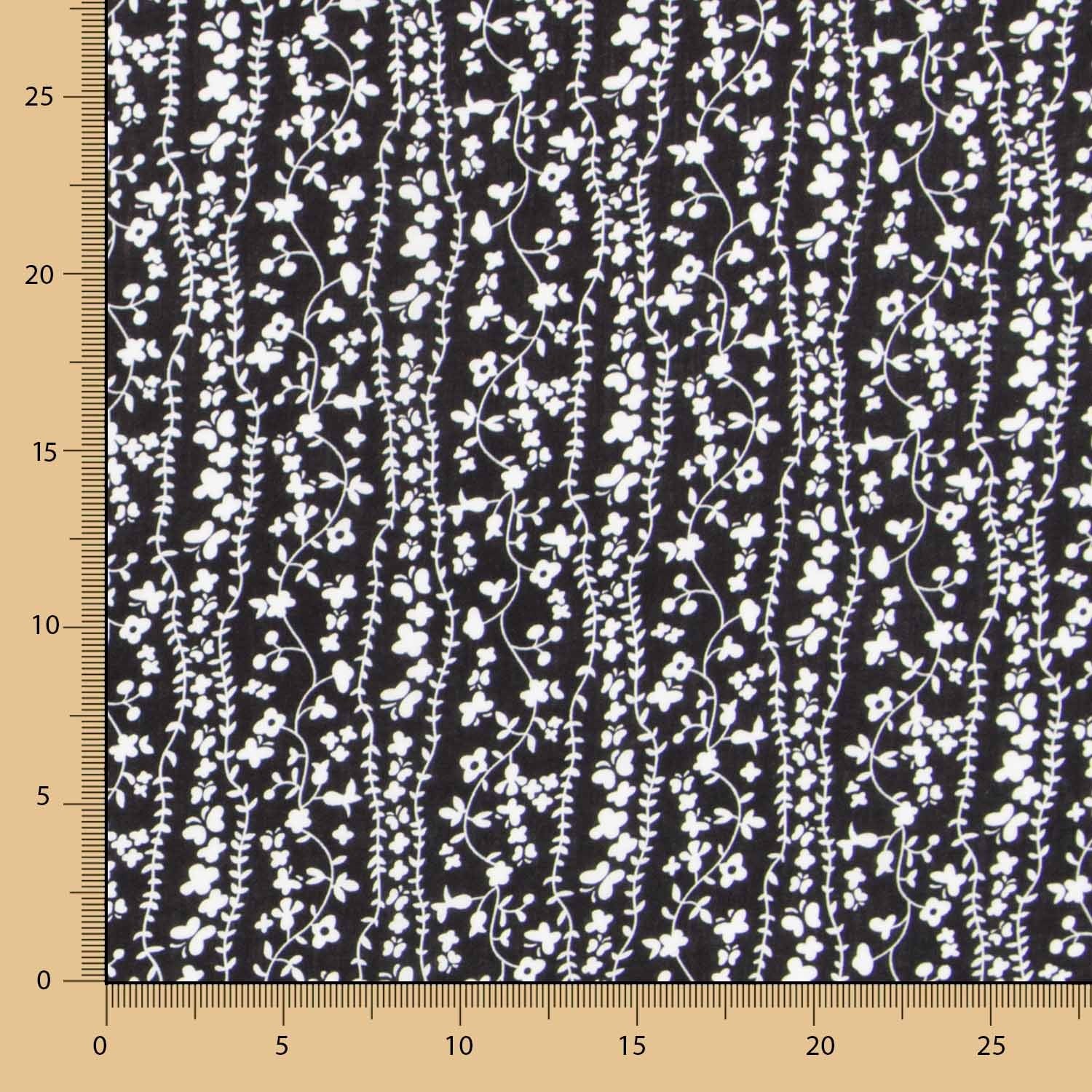 Viscose Bordures Fleur Noire - Ribes y Casals