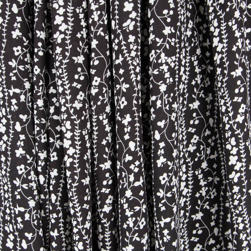 Viscose Bordures Fleur Noire - Ribes y Casals