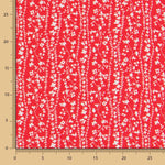 Viscose Bordures Fleur Rouge - Ribes y Casals