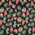 Viscose Floral Bouquets Noir - Ribes y Casals