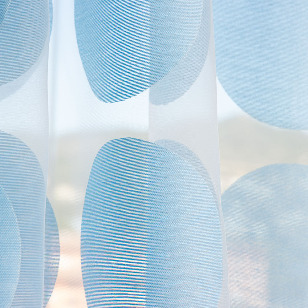 Rideau imprimé géométrique bleu clair - Ribes y Casals