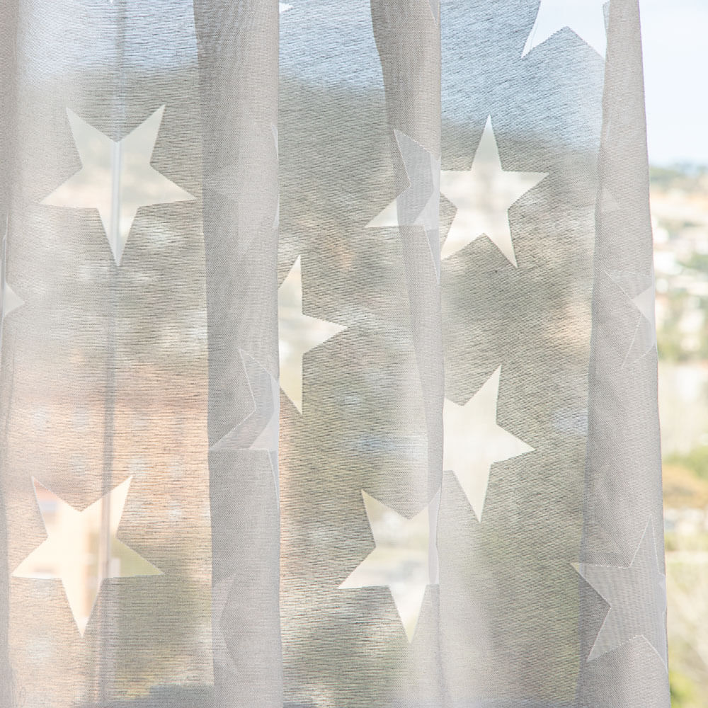 Retal Visillo Devoré Estrellas Gris 100x280 cm - Ribes y Casals