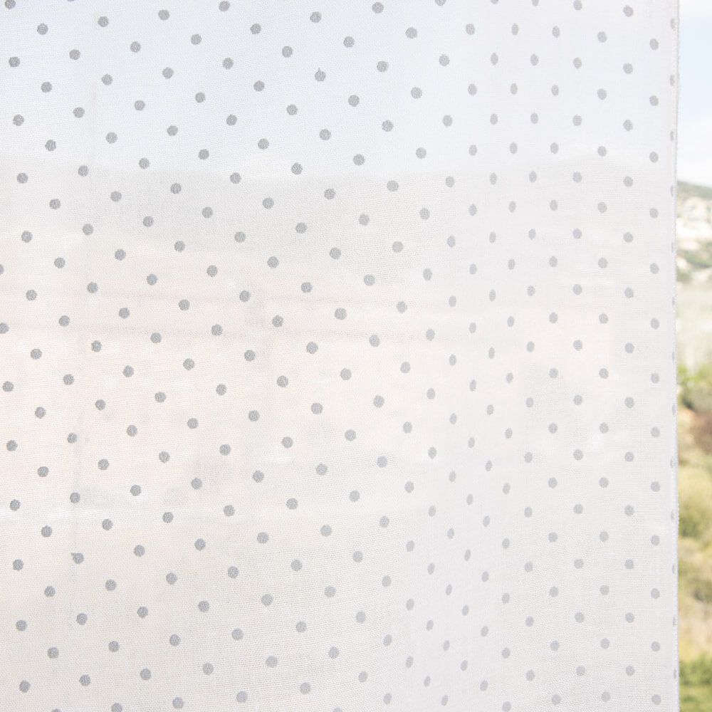 Voilage Plumeti Etamin Floqué Gris - Ribes y Casals