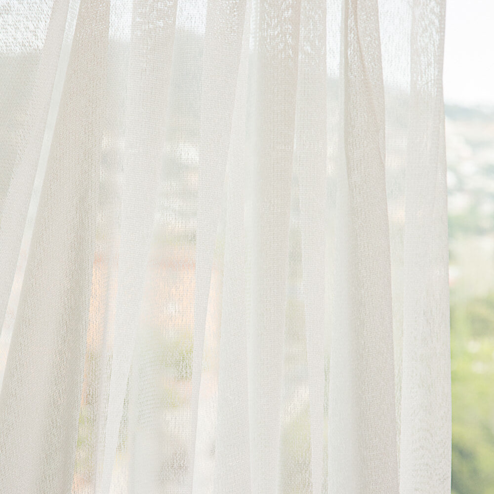 Rideau en filet brillant blanc naturel - Ribes y Casals