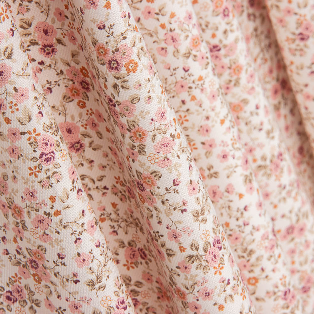 Viyela Coton Petites fleurs roses - Ribes y Casals