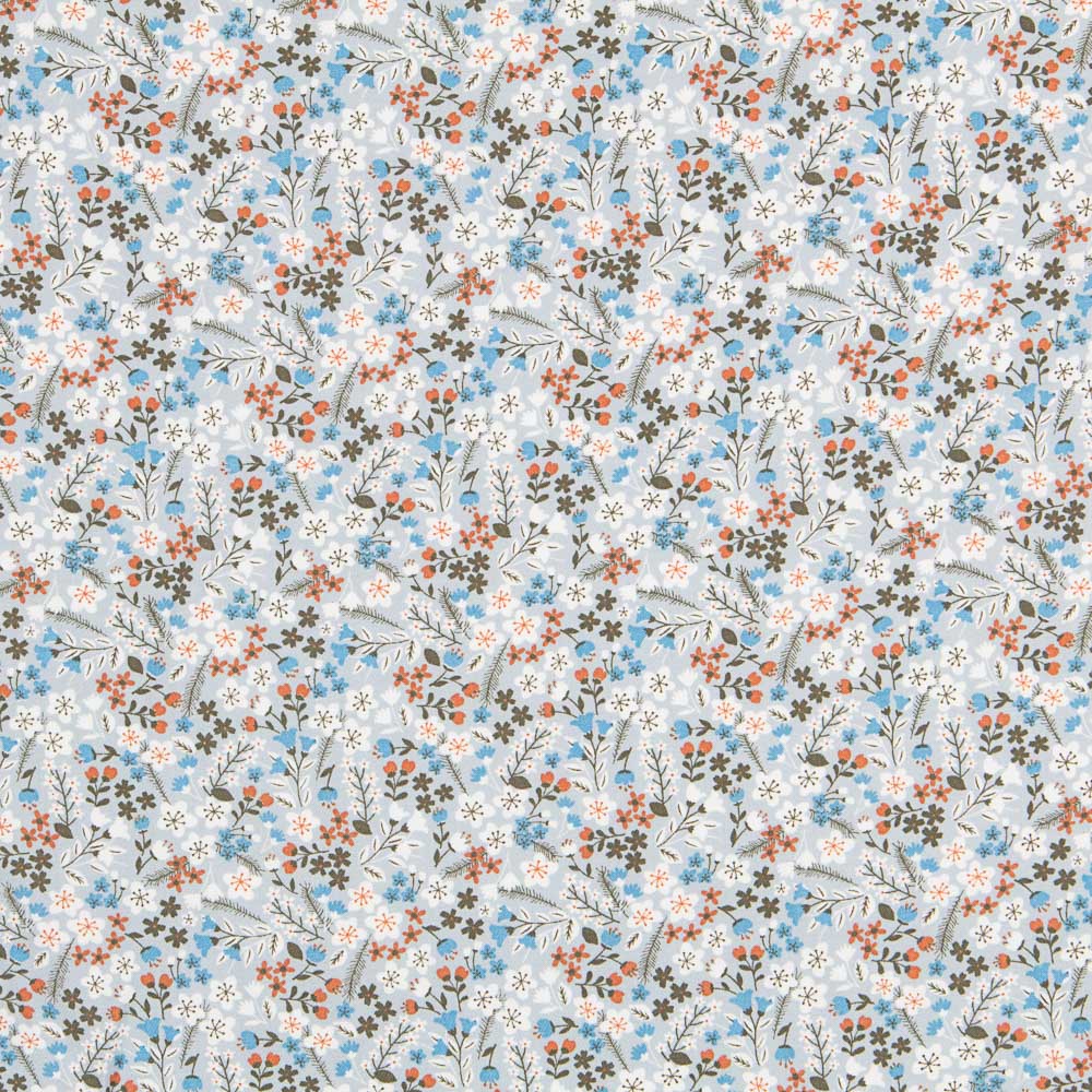 Viyela Fleurs Brindilles Celeste - Ribes y Casals