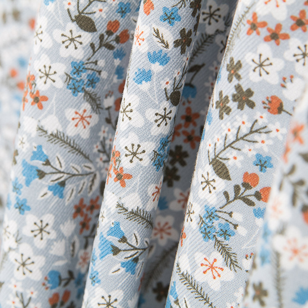 Viyela Fleurs Brindilles Celeste - Ribes y Casals