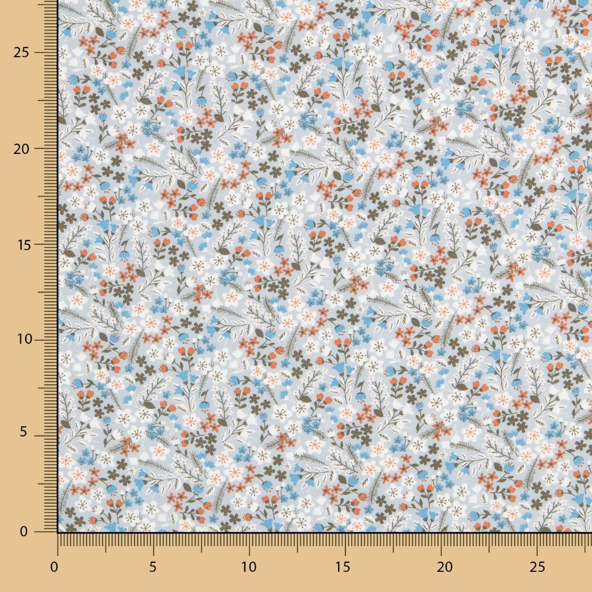 Viyela Fleurs Brindilles Celeste - Ribes y Casals