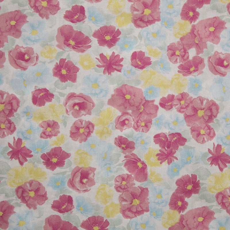 Voile Coton Peinture Fleur Multicolor - Ribes y Casals