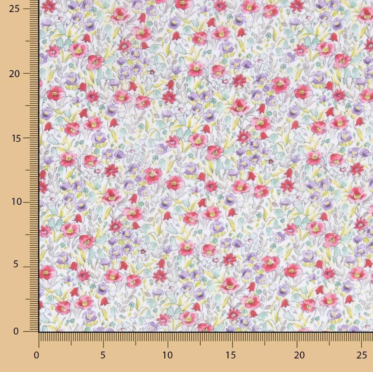 Voile Coton Fleurs Nîmes Rouge - Ribes y Casals