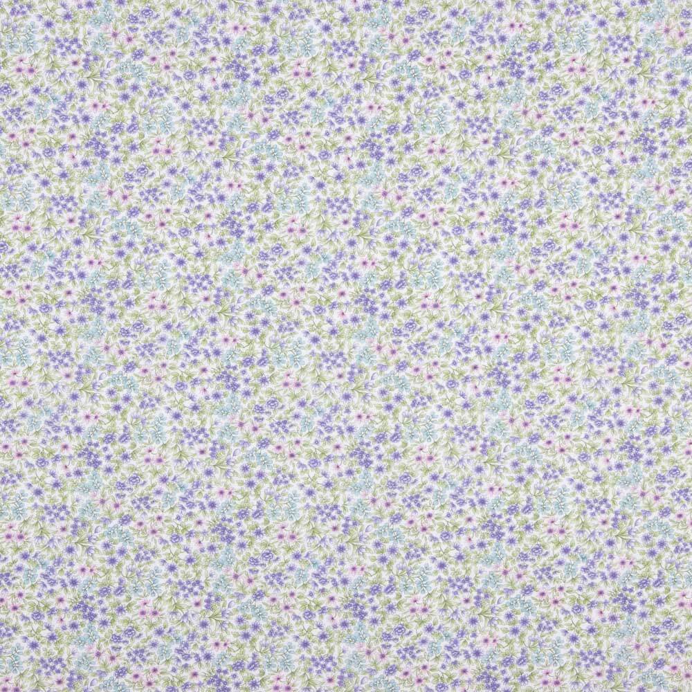 Voile Coton Fleurs Lilas Écarlate - Ribes y Casals