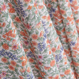 Voile Coton Fleurs Orange Écarlate - Ribes y Casals